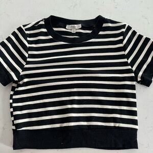 Striped Black and White Short Sleeve Tee